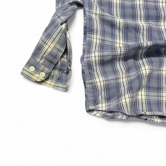 Vintage 80’s Woolrich Women’s Button Up Long Sleeve Blue Plaid Shirt Sz Small - Picture 3 of 4